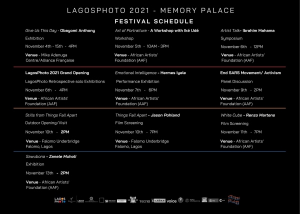 LagosPhoto 2021- Memory Palace- Festival Schedule Image